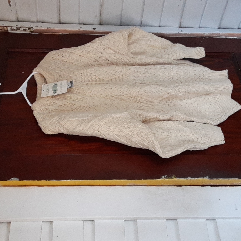 Men's Blarney Wooden Mills sz Medium pure new wool sweater NWT